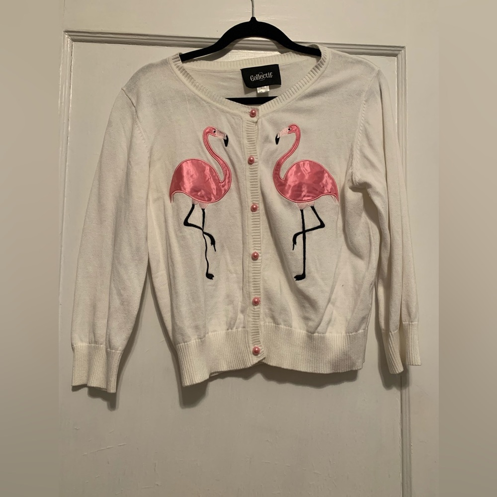 3XL Collectif Flamingo Crop Sweater